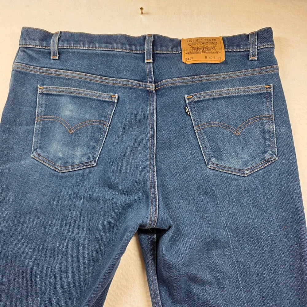 Levi's 517 Jeans Mens 42x32 Blue Bootcut Vintage‎ Made in USA Cotton Blend